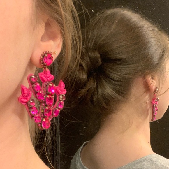 Pink Statement Cactus Earrings - Picture 3 of 3